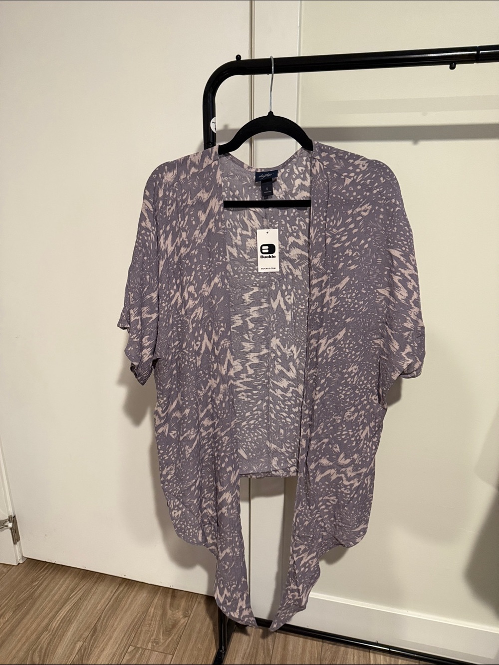 Daytrip Lavender and Cream Printed Open Front Kimono